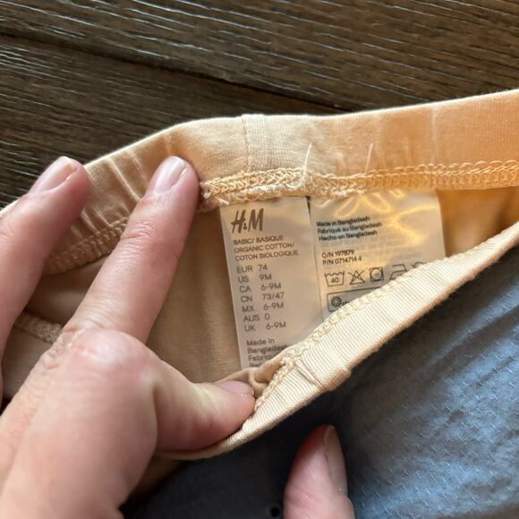 H&M Girls 9 Months Blue Dress and Tan Pants Outfit - Picture 5 of 8